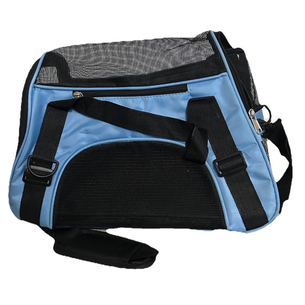 Pet Carrier Smal Dog/Cat Purse Tote Handbag Carry Bag ~ FURBABY BLUE ~ Used PB3